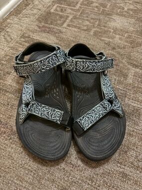 Teva Black and White Patterned Strappy Sandals